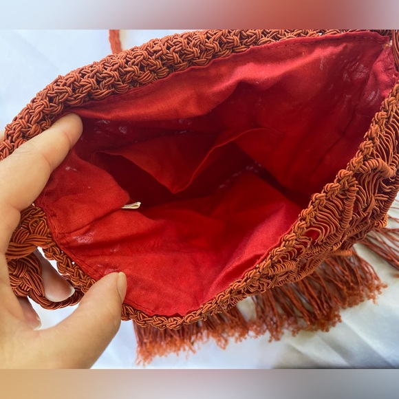 Fringe Crossbody Bag - Dark Red - Picture 7 of 13